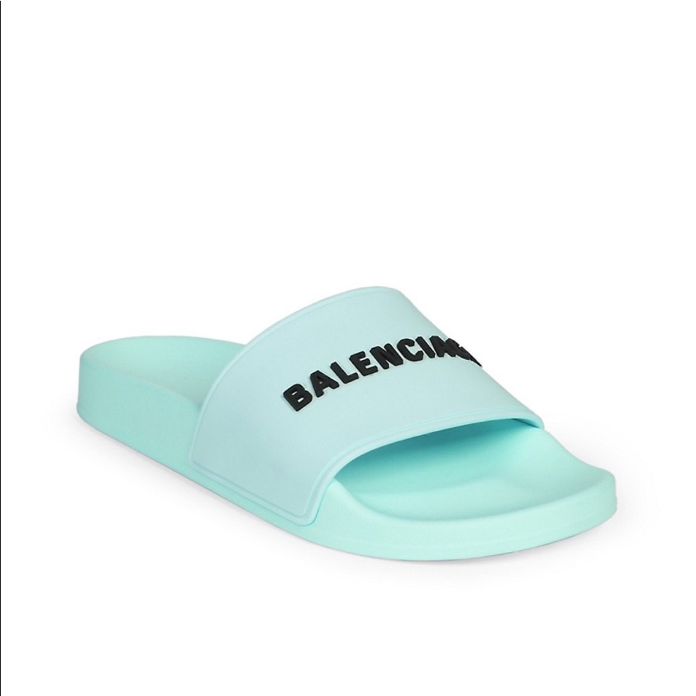 Like new! Balenciaga mint pool slides sold out limited color! 🦩🍭🥵